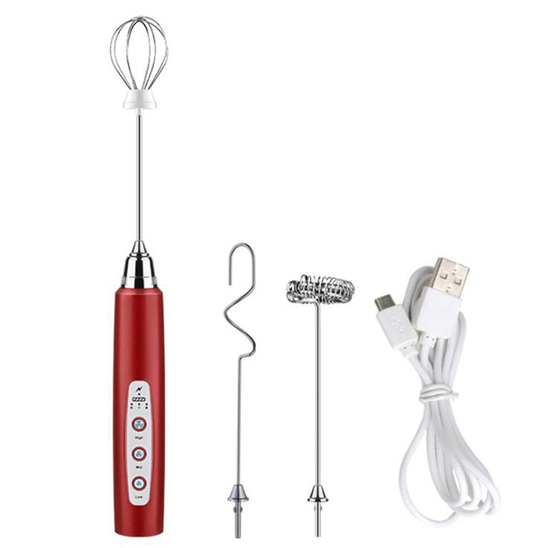 3 Modes Milk Frother Electric Handheld Whisk Blender