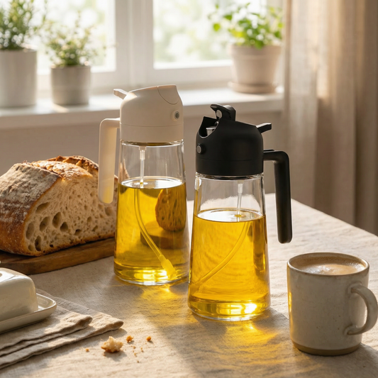 Chef Rizm 2-Pack Glass Oil Sprayer & Dispenser Set