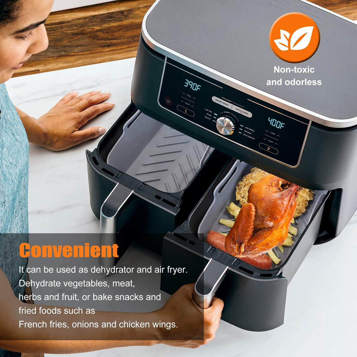 Chef Rizm Reusable Silicone Air Fryer Liner
