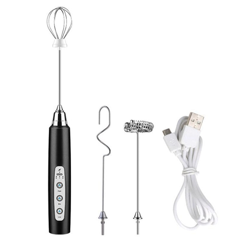 3 Modes Milk Frother Electric Handheld Whisk Blender